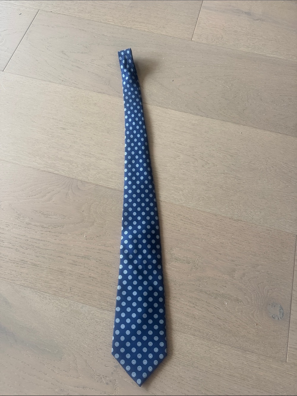 Men's Navy Polka Dot Tie - Classic Formal Accessory